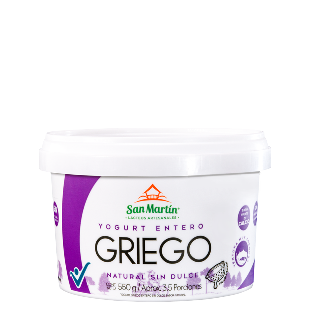 Yogurt griego entero natural sin dulce